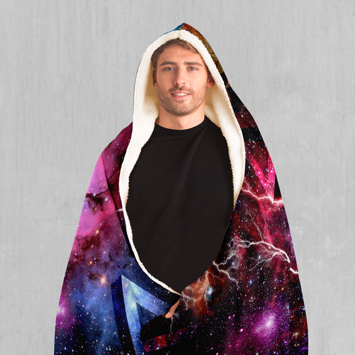Galaxies Collide Hooded Blanket