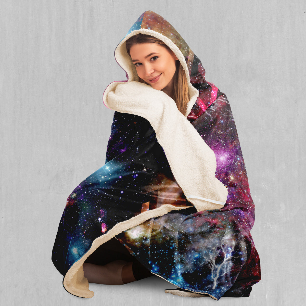 Galaxies Collide Hooded Blanket