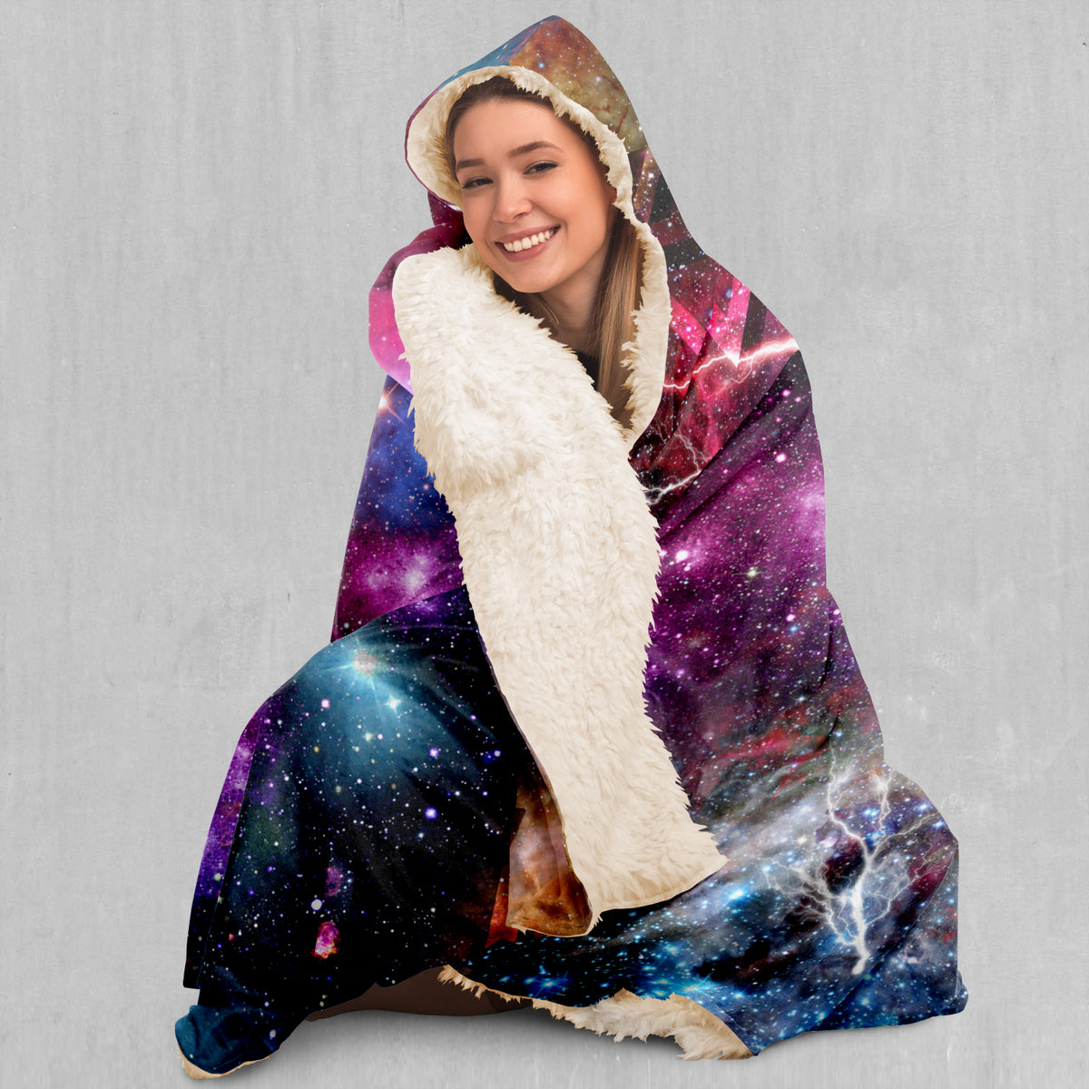 Galaxies Collide Hooded Blanket