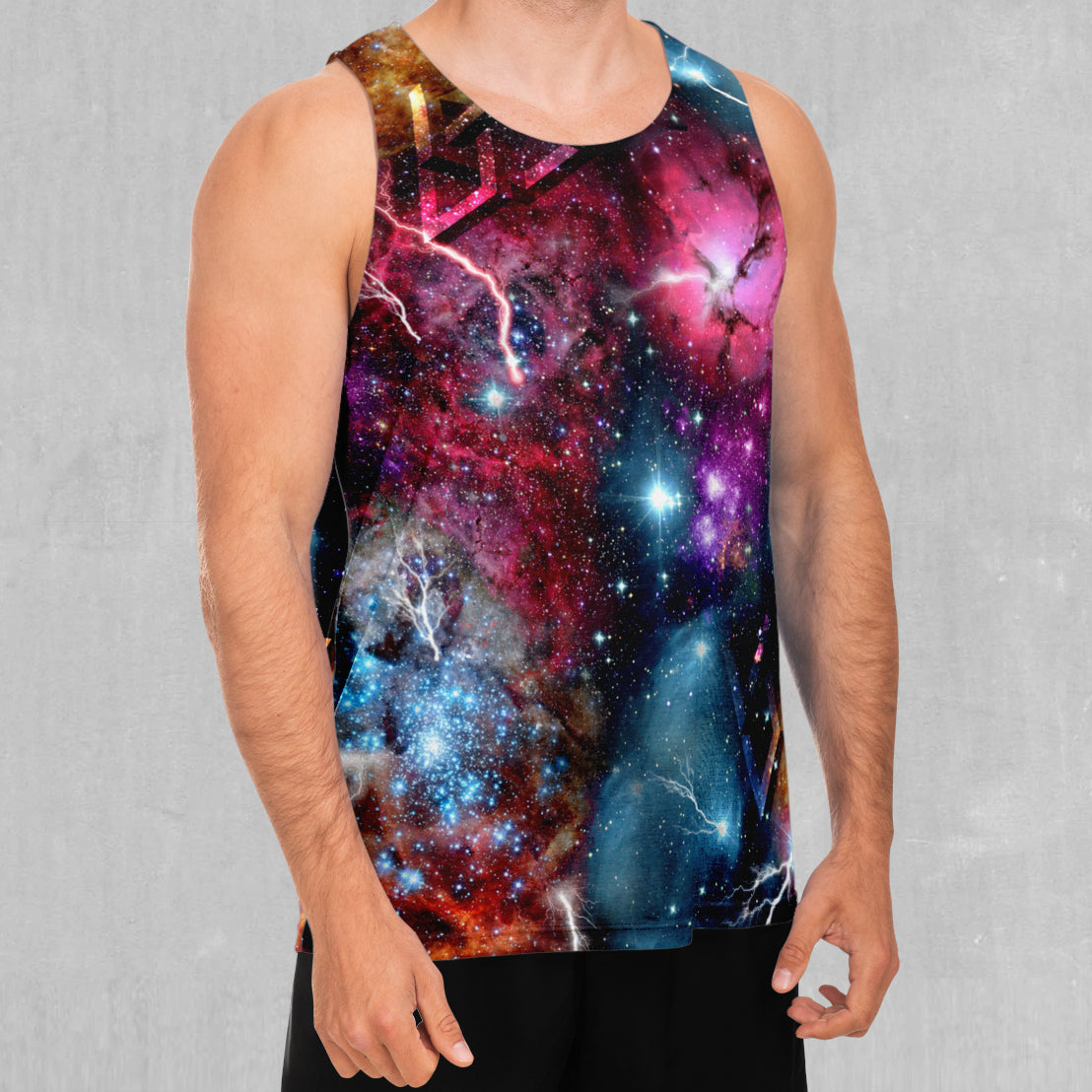 Galaxies Collide Men's Tank Top