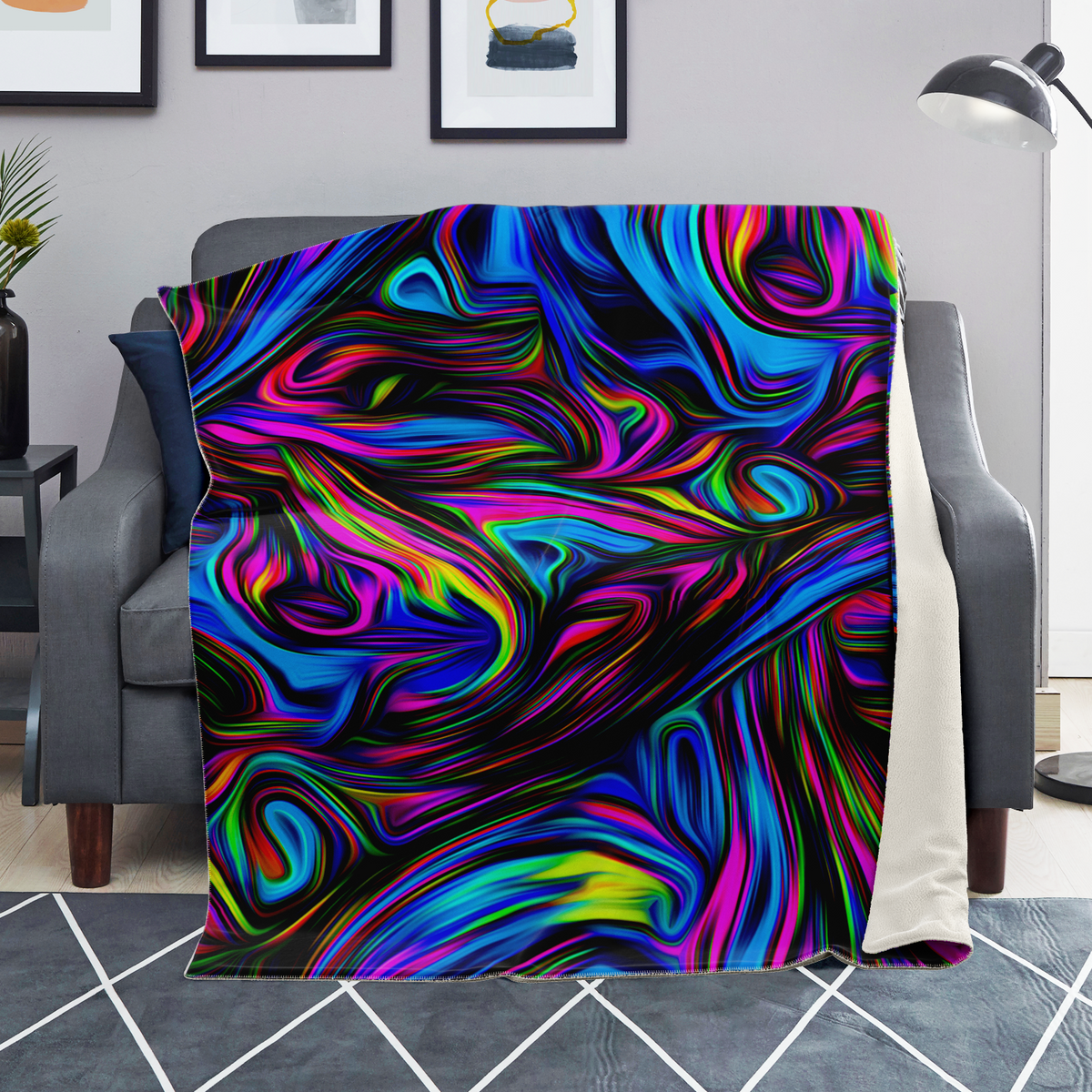Psychedelic Waves Blanket