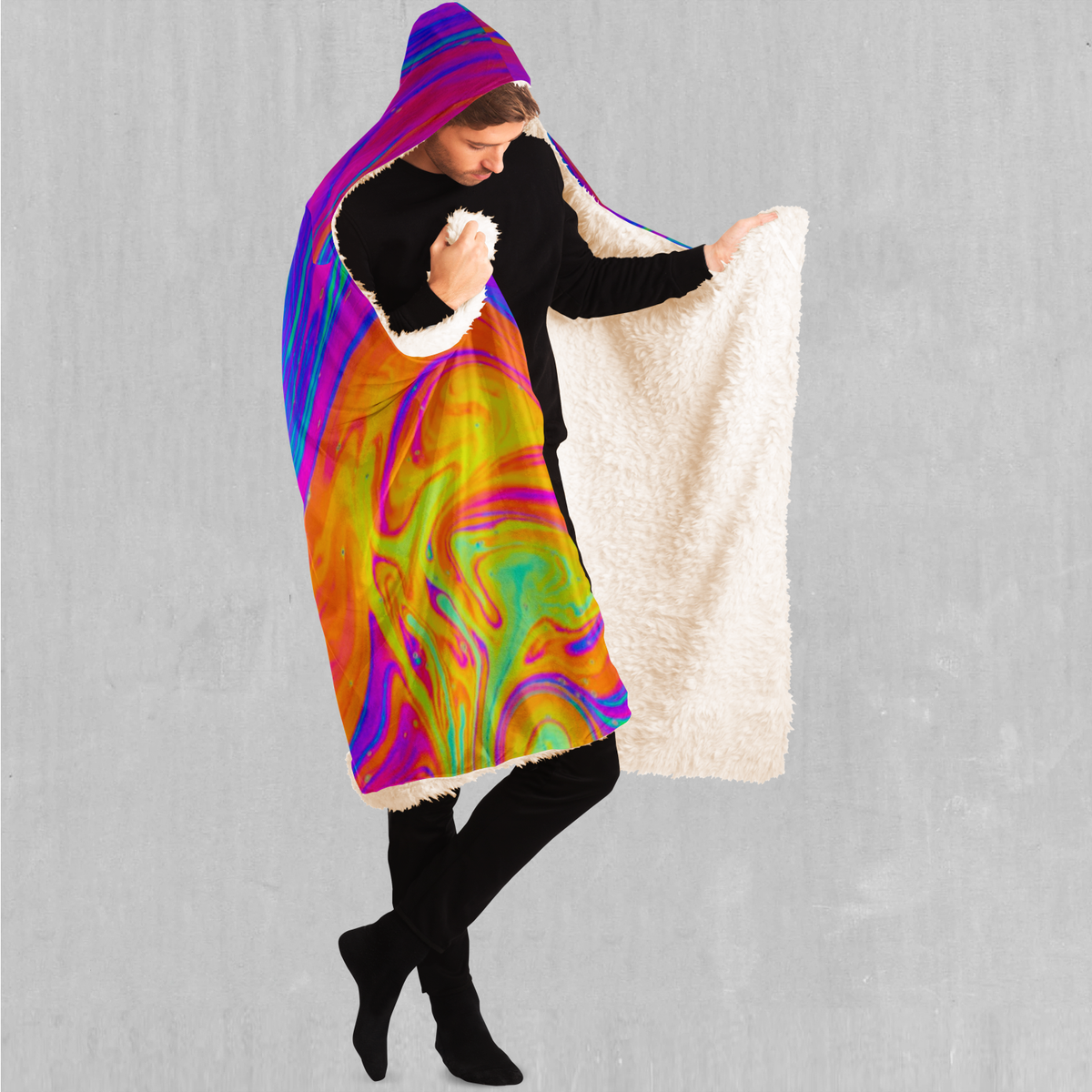 Acidic Drip Hooded Blanket