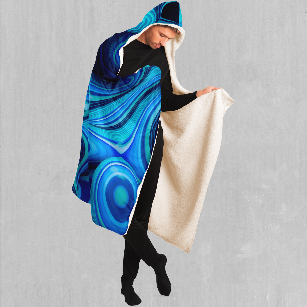 Aqua Pool Hooded Blanket