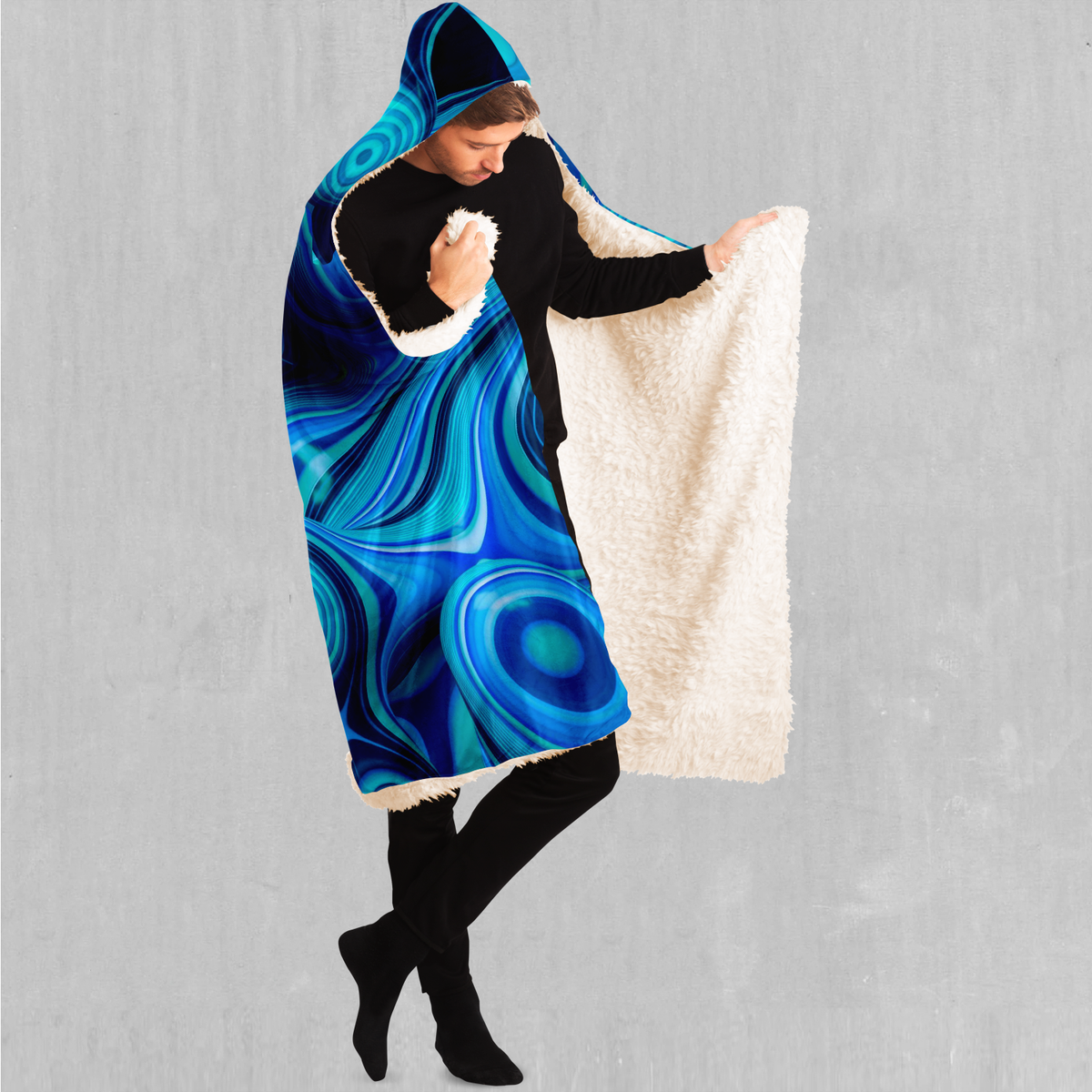 Aqua Pool Hooded Blanket