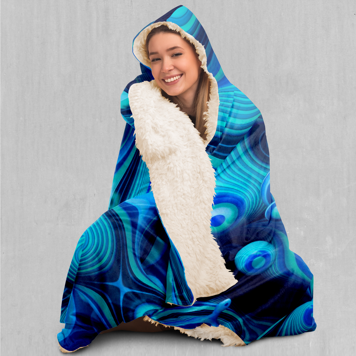 Aqua Pool Hooded Blanket