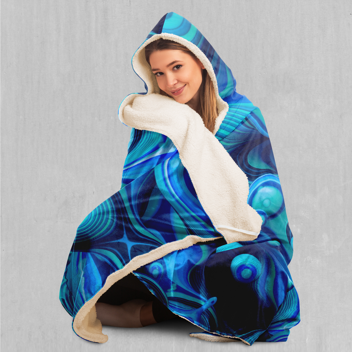 Aqua Pool Hooded Blanket