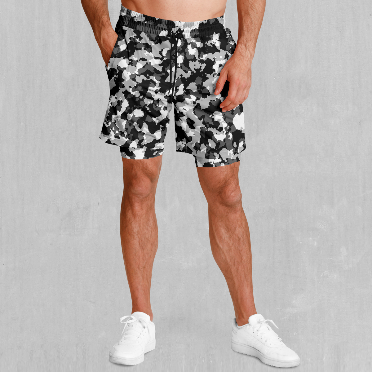 Arctic Camo Men's 2 in 1 Shorts