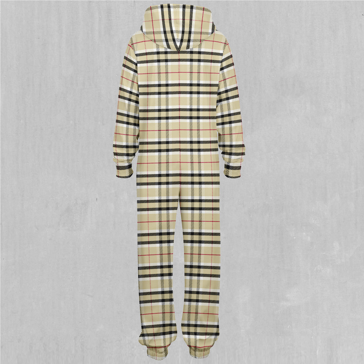 Beige Plaid Jumpsuit