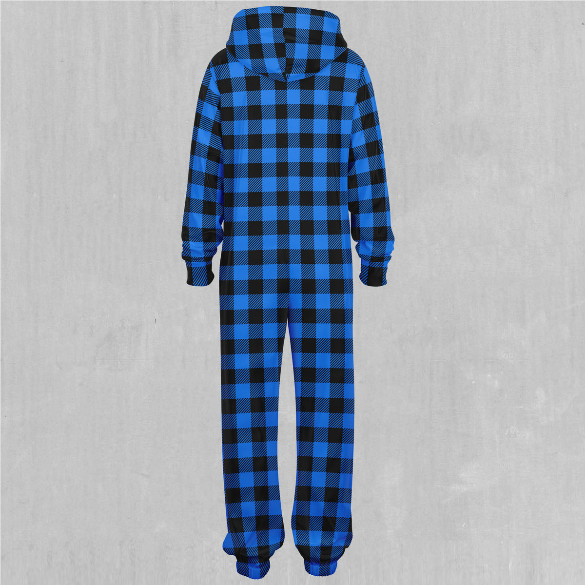 Blue Checkered Plaid Jumpsuit