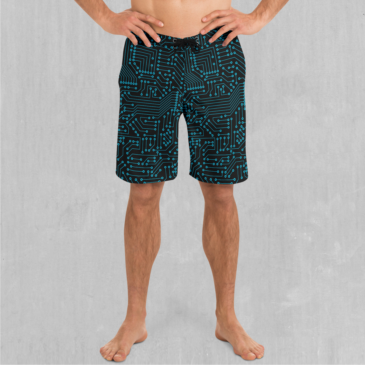 Blue Cybernetic Board Shorts