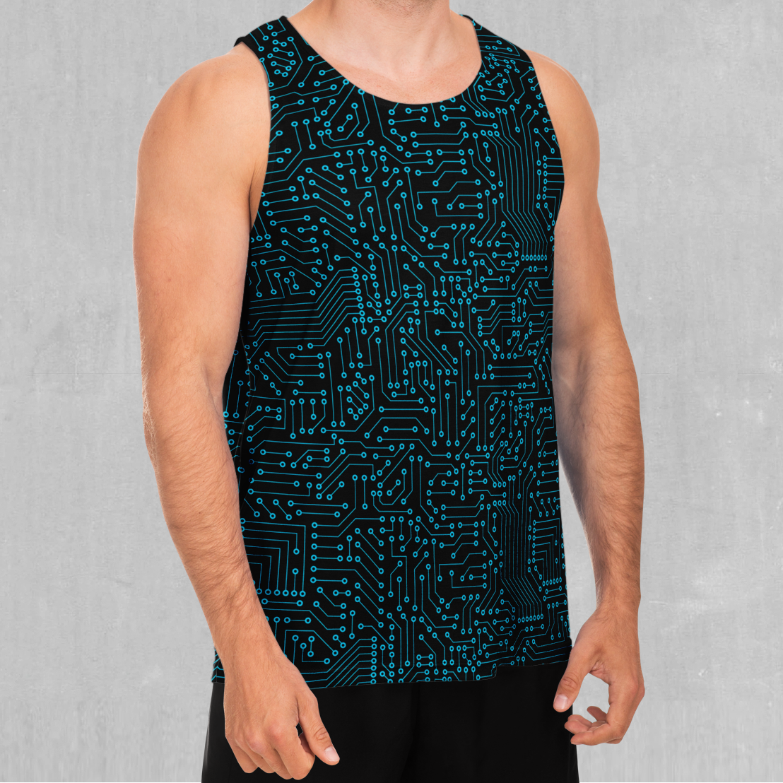 Blue Cybernetic Men's Tank Top