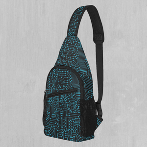 Blue Cybernetic Sling Bag