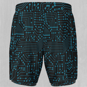 Blue Cybernetic Men's 2 in 1 Shorts