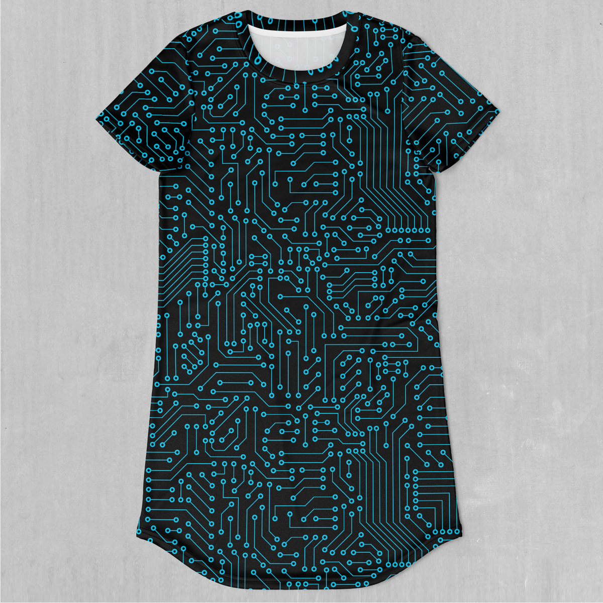 Blue Cybernetic T-Shirt Dress