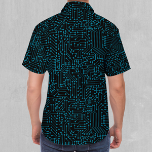 Blue Cybernetic Button Down Shirt