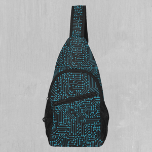 Blue Cybernetic Sling Bag