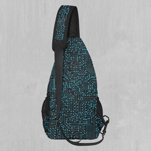 Blue Cybernetic Sling Bag