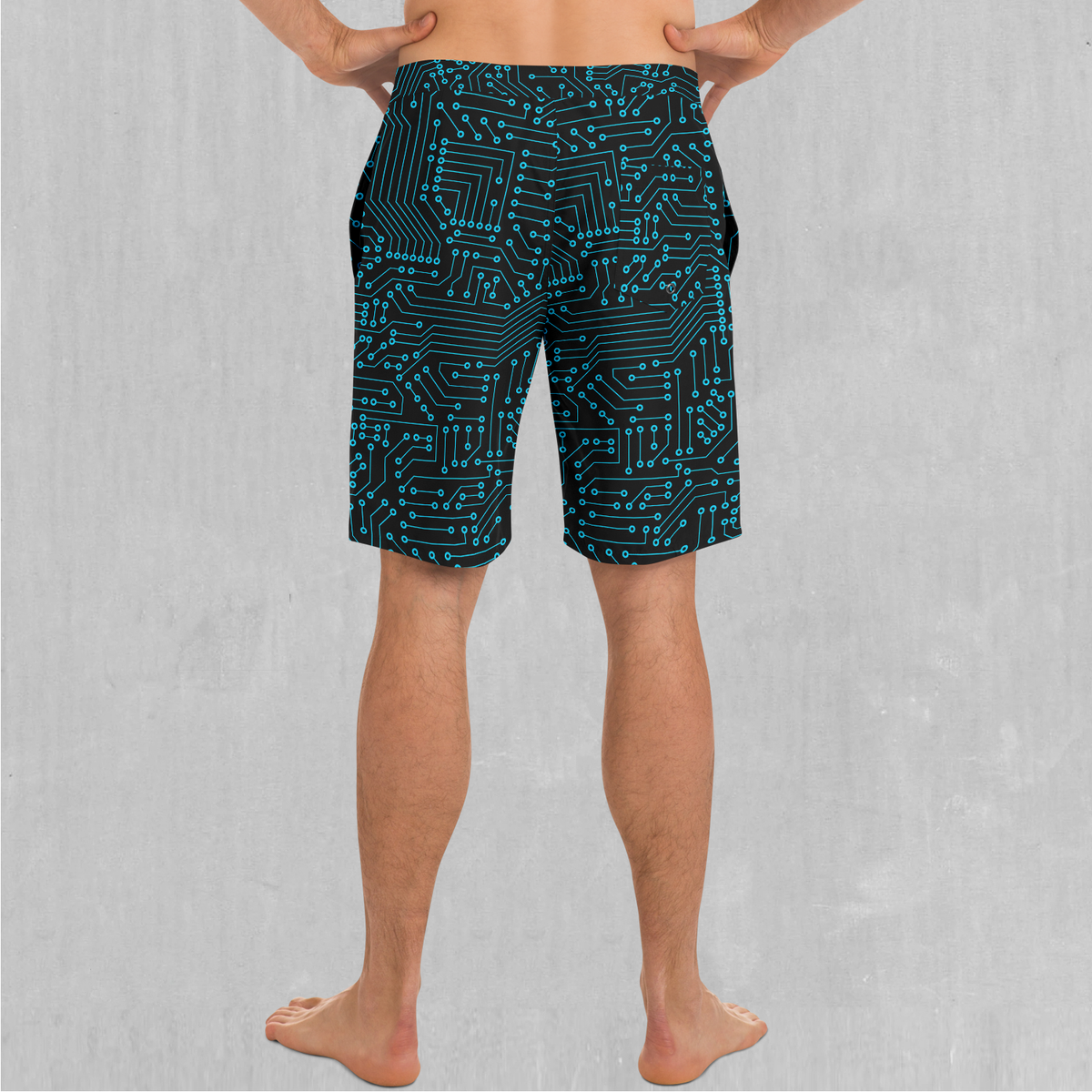 Blue Cybernetic Board Shorts