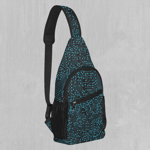 Blue Cybernetic Sling Bag