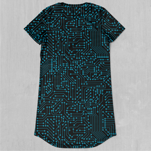 Blue Cybernetic T-Shirt Dress
