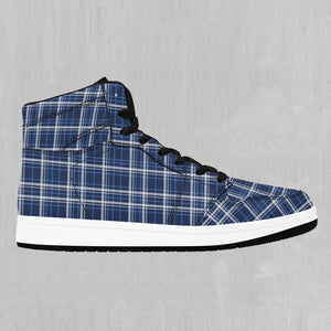 Blue Plaid High Top Sneakers