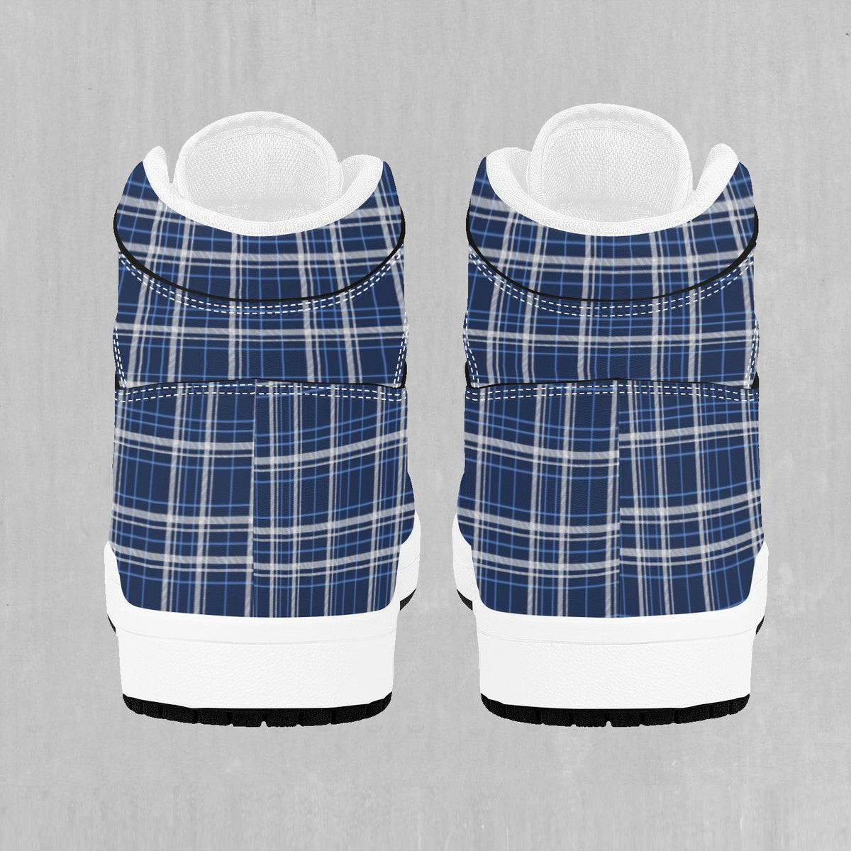 Blue Plaid High Top Sneakers