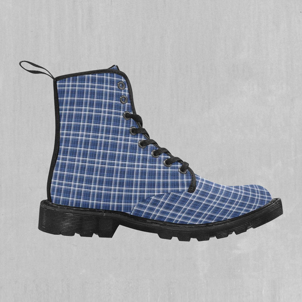 Blue Plaid Women's Boots