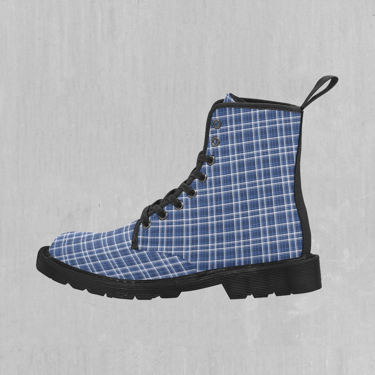Blue Plaid Women's Boots
