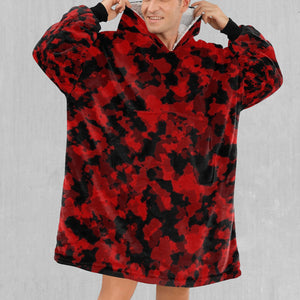 Cardinal Red Camo Blanket Hoodie