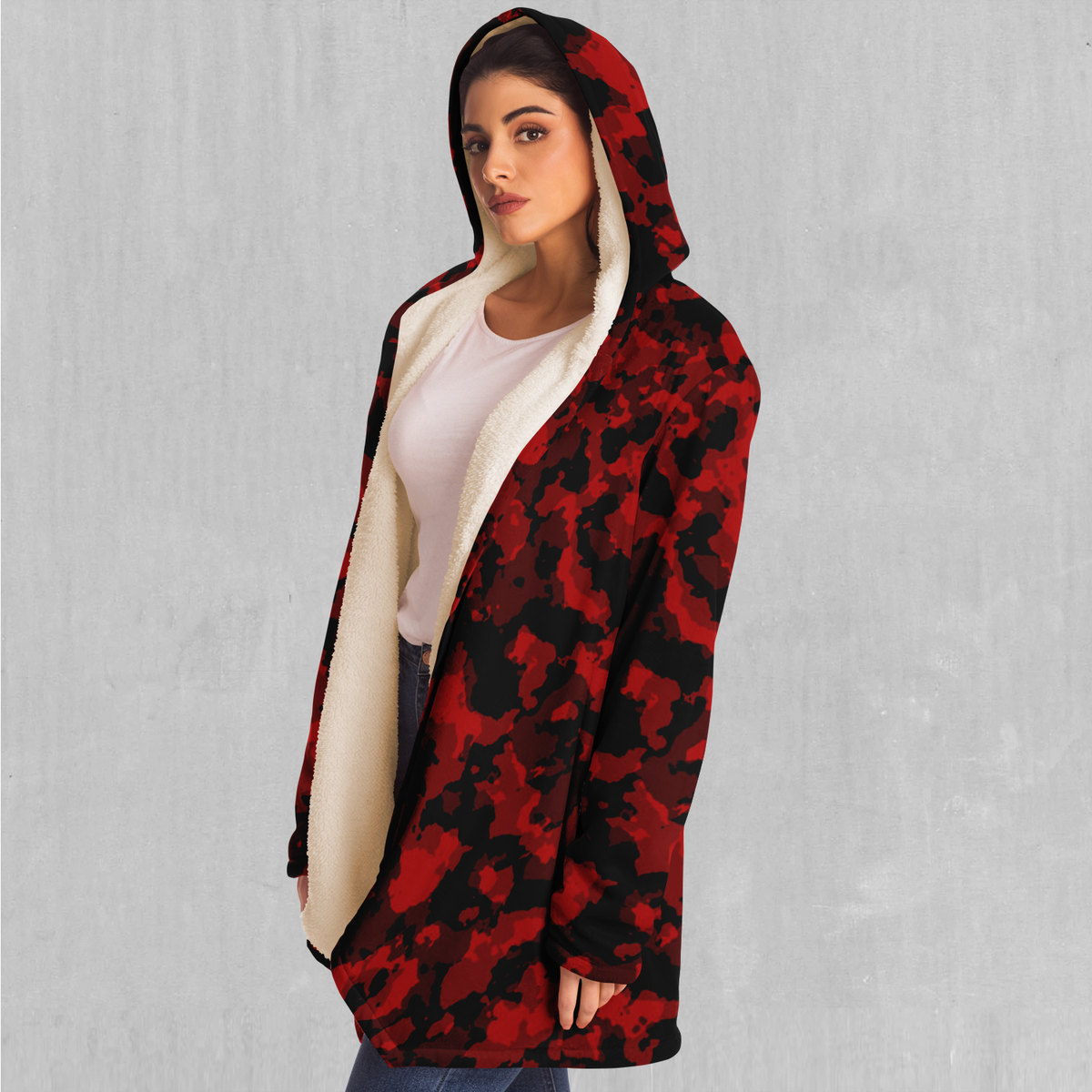Cardinal Red Camo Cloak