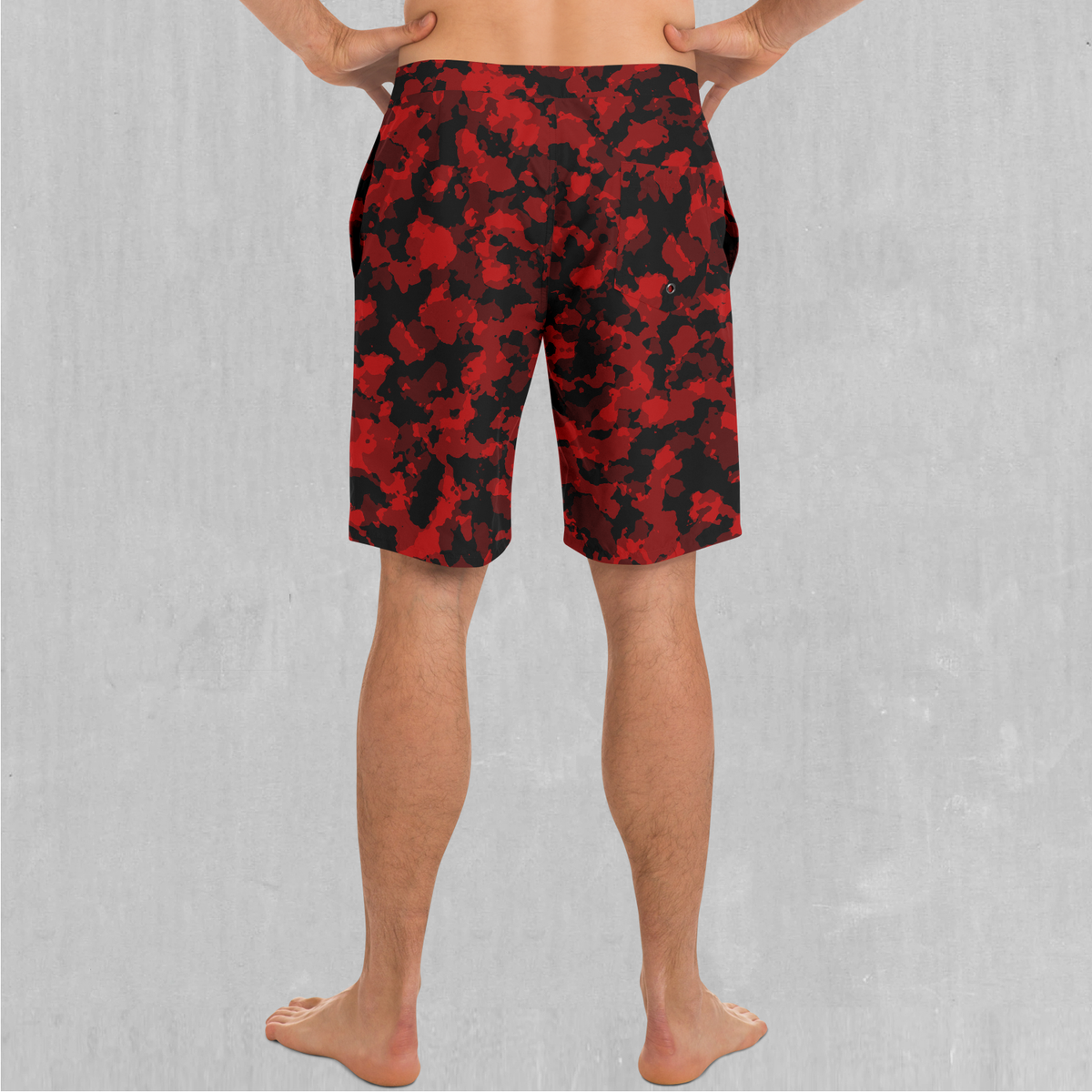Cardinal Red Camo Board Shorts