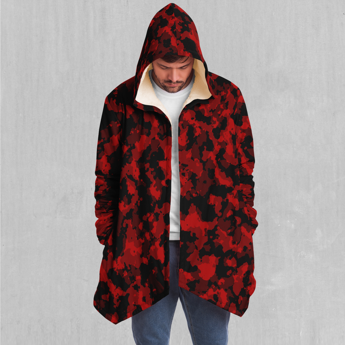 Cardinal Red Camo Cloak