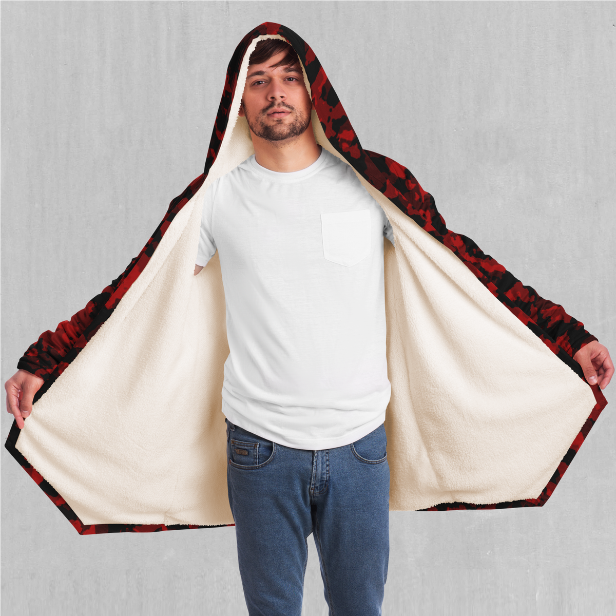 Cardinal Red Camo Cloak