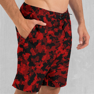 Cardinal Red Camo Board Shorts