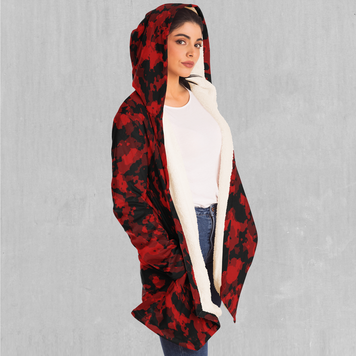 Cardinal Red Camo Cloak