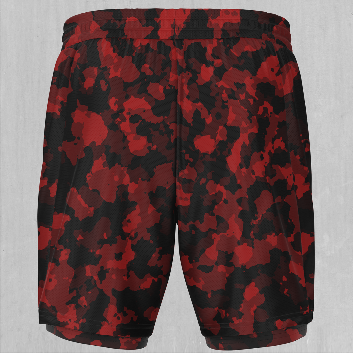 Cardinal Red Camo Men's 2 in 1 Shorts