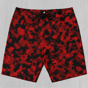 Cardinal Red Camo Board Shorts