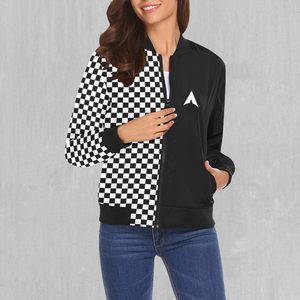 Checkerboard Women's Bomber Jacket