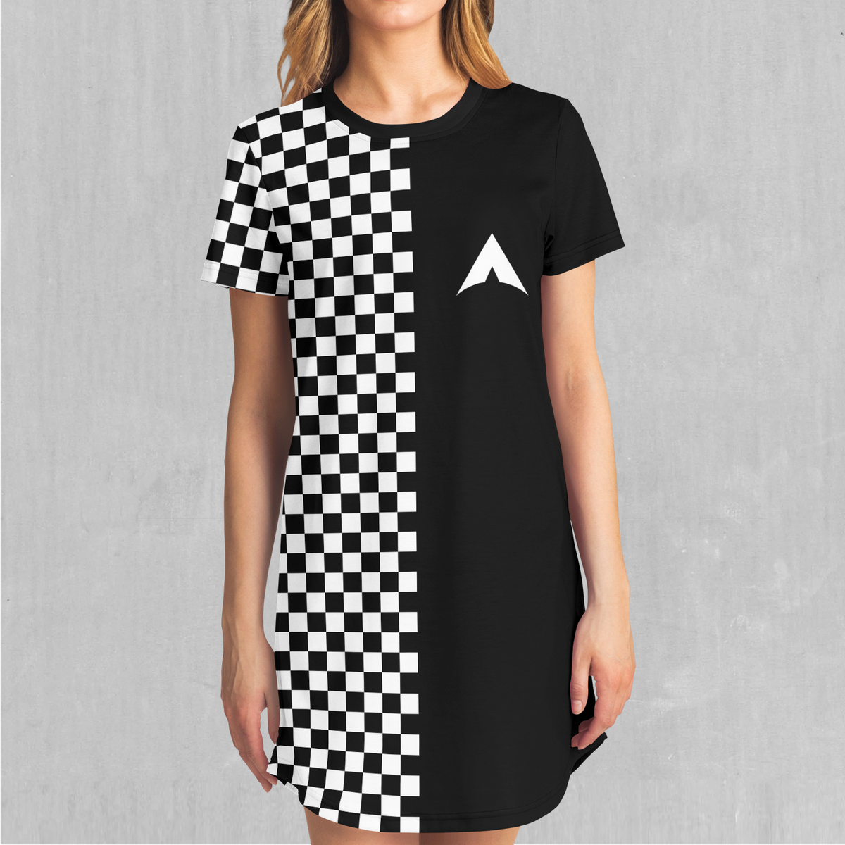 Checkerboard T-Shirt Dress