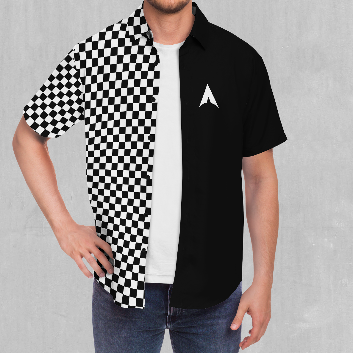 Checkerboard Button Down Shirt