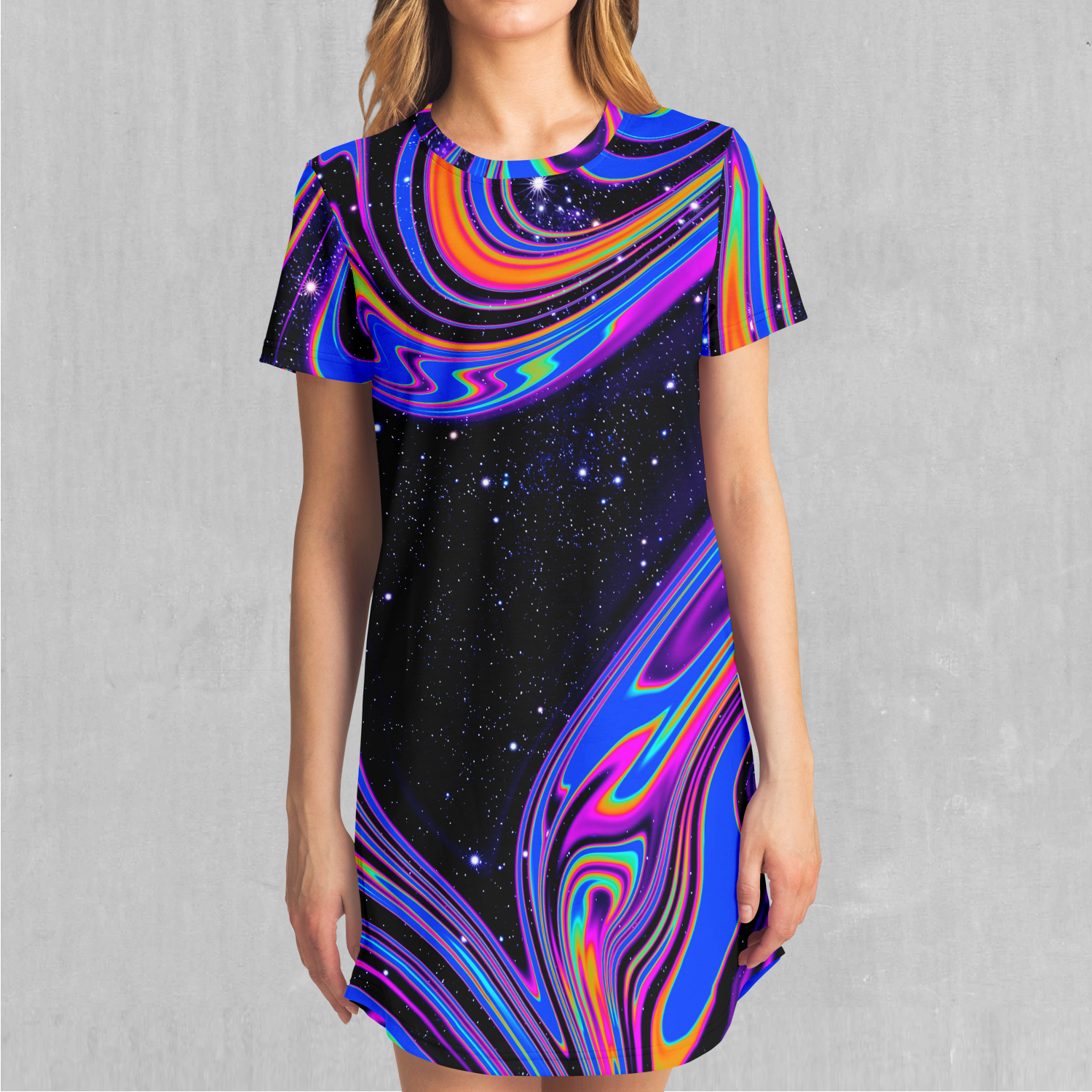 Chromatic Cosmos T-Shirt Dress
