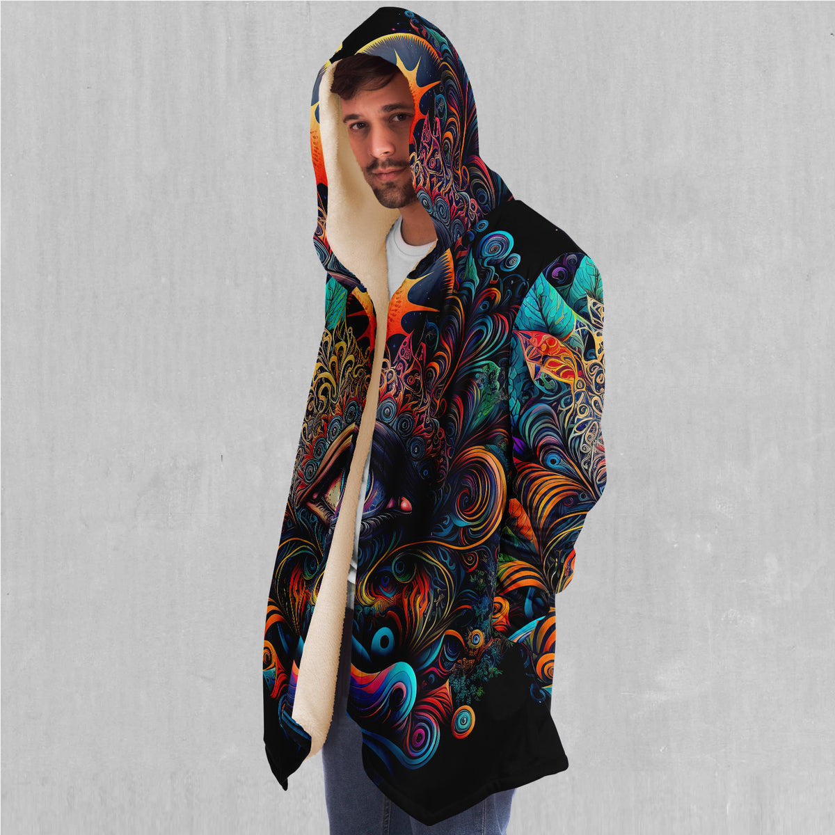 Cosmic Eye Cloak (White Fur)