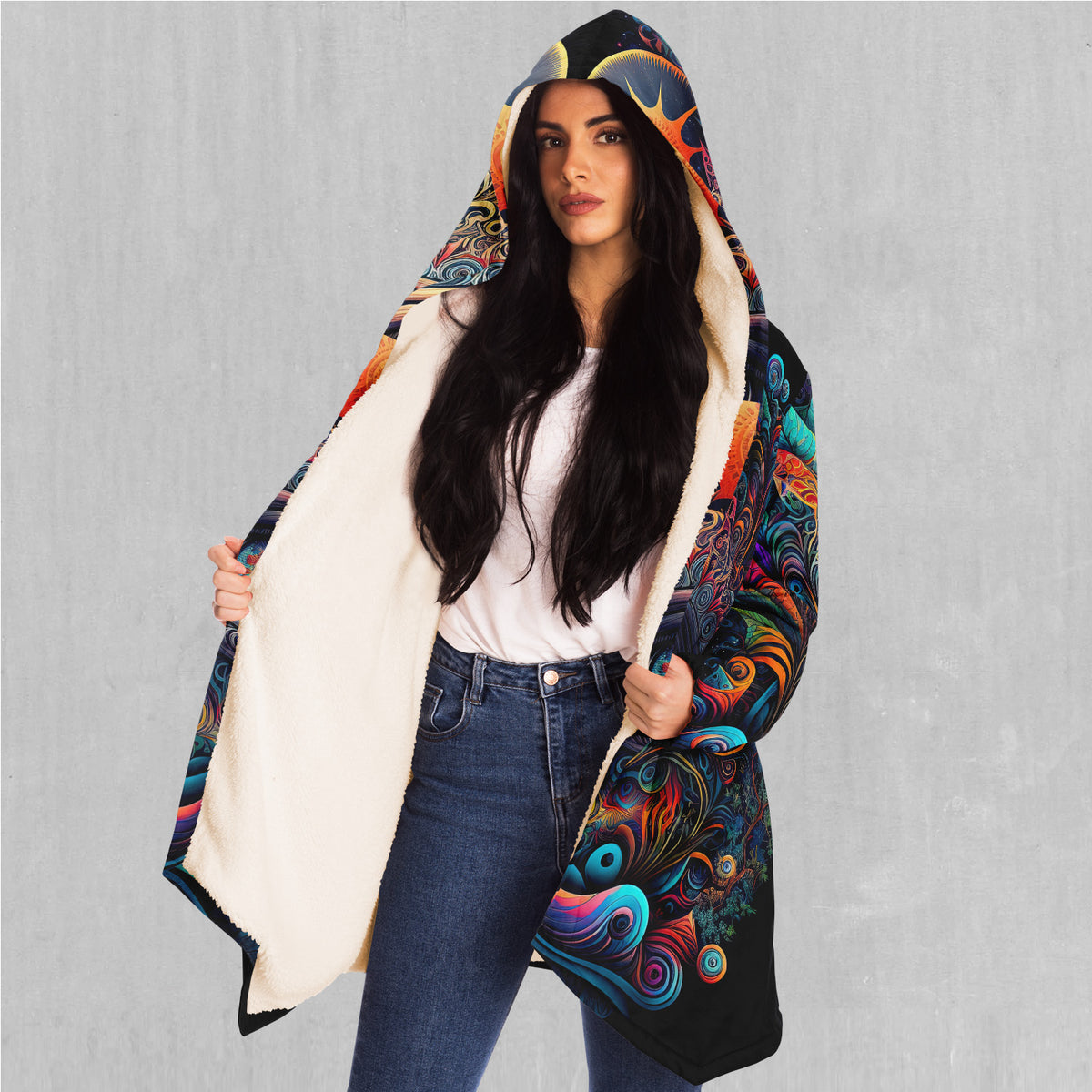 Cosmic Eye Cloak (White Fur)