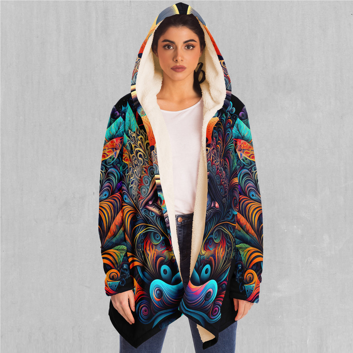 Cosmic Eye Cloak (White Fur)