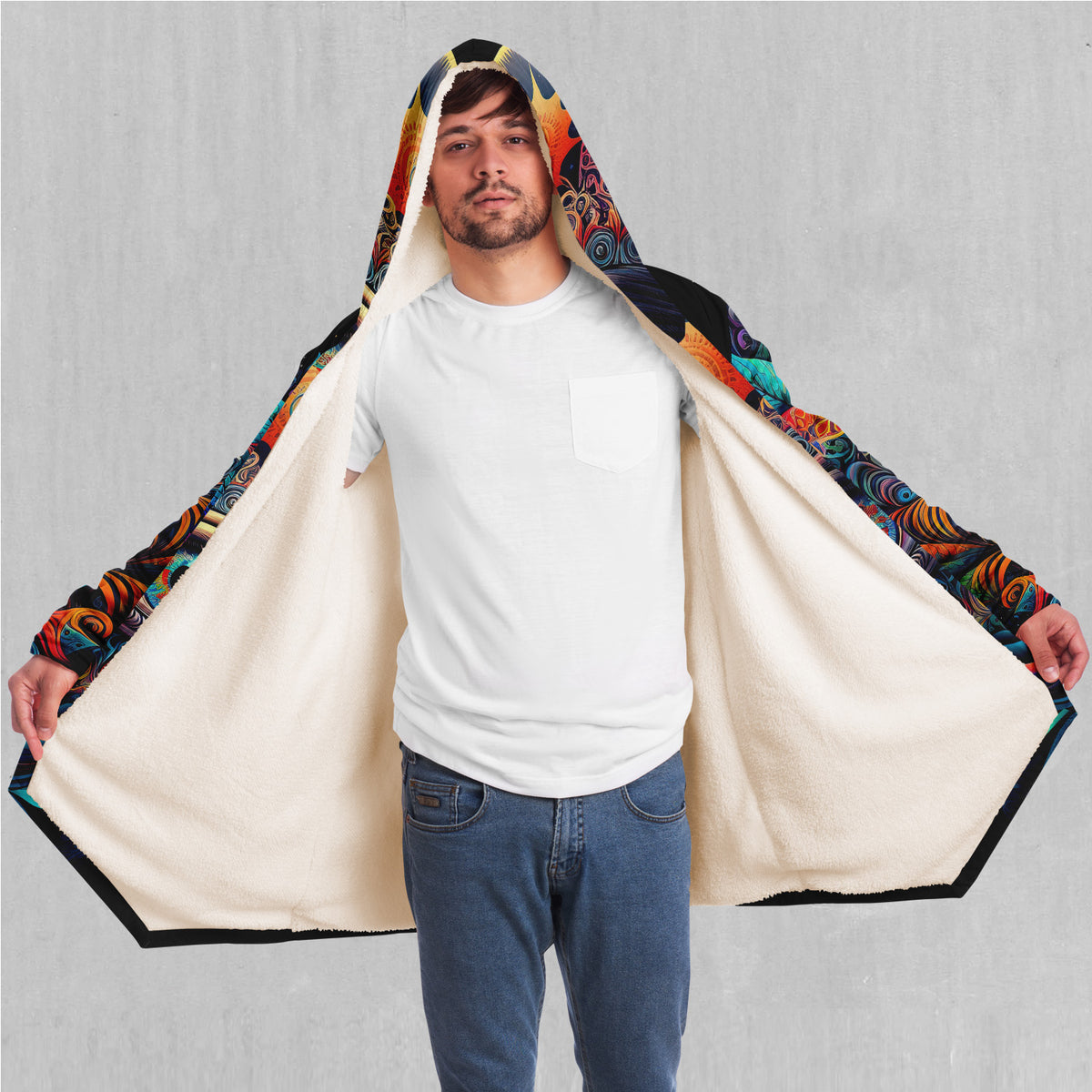 Cosmic Eye Cloak (White Fur)