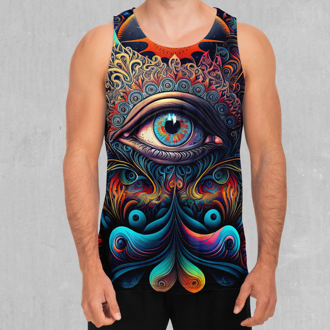 edm gear Cosmic Eye Men's Tank Top | Festival Tank Top | Rave Tank Top