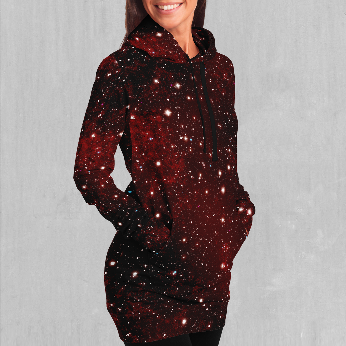 Crimson Space Hoodie Dress