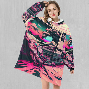 Digital Tsunami Blanket Hoodie