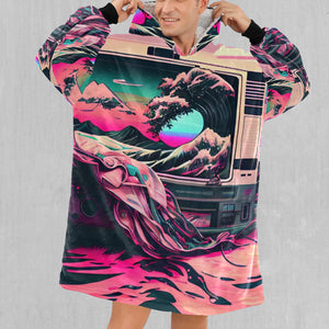 Digital Tsunami Blanket Hoodie