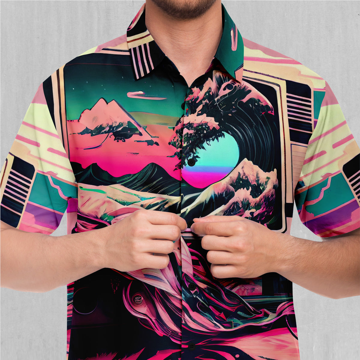 Digital Tsunami Button Down Shirt